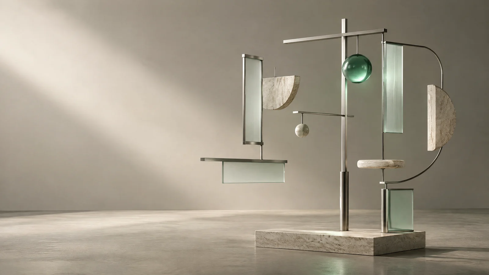 An abstract sculptural system representing trust and independent judgment